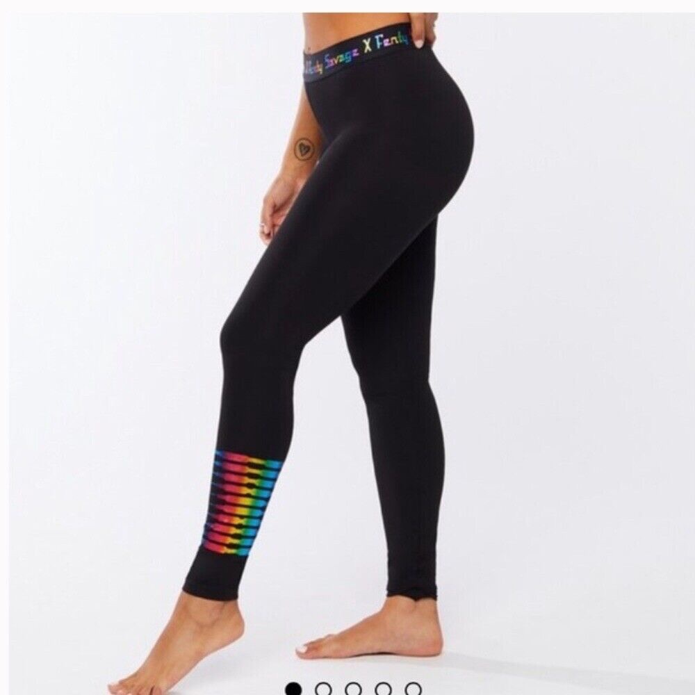 SAVAGE X FENTY Metallic Rainbow Logo Leggings